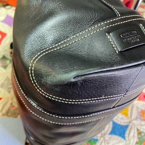 Coach Hampton Legacy 6491 black roomy leather 1 compartment adjustable straps - Picture 10 of 15